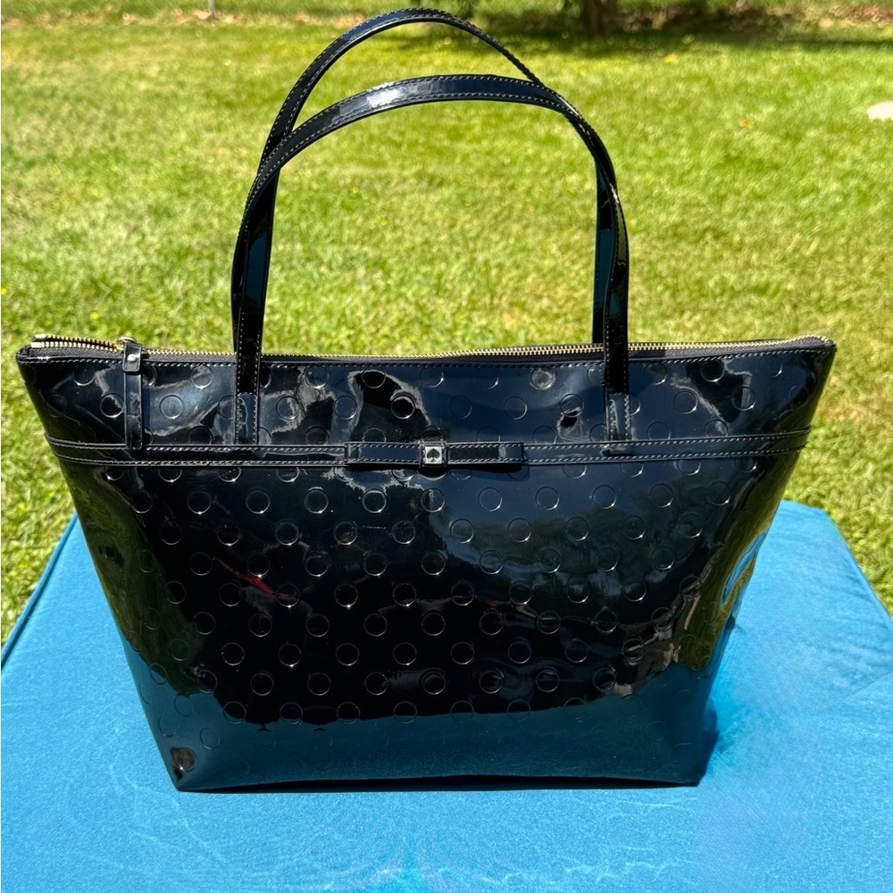 Kate Spade Sophie Camellia Street Black Patent PVC Tote